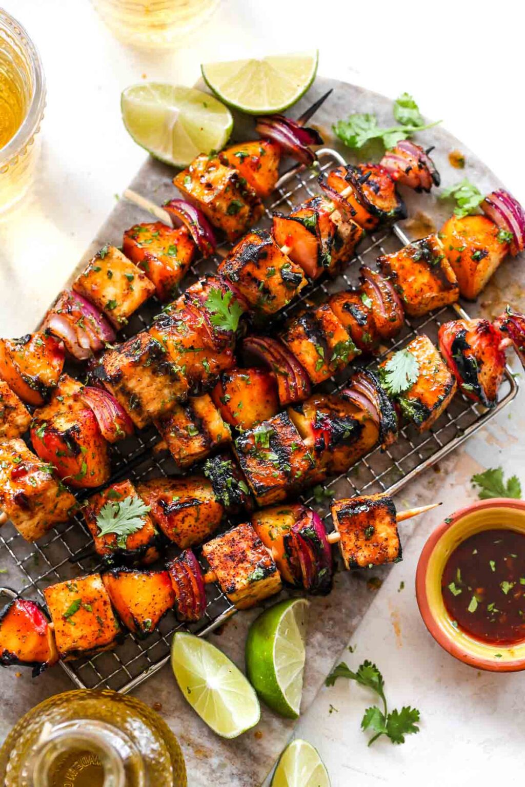 ChiliLime Tofu and Peach Skewers Dishing Out Health