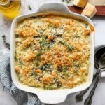 Spaghetti Squash Casserole with Mushrooms and Goat Cheese