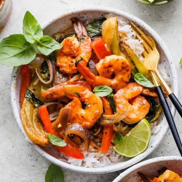 Easy Coconut Curry Shrimp with Basil