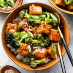General Tsos Tofu with Broccoli and Rice