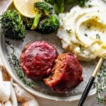Muffin tin meatloaves with BBQ glaze