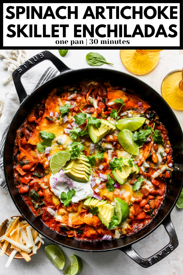 Spinach Artichoke Skillet Enchiladas Dishing Out Health