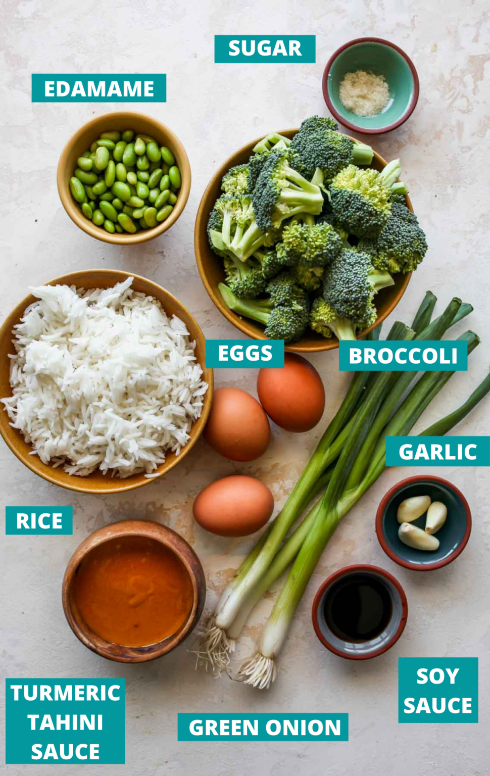 30 Minute Broccoli Fried Rice with TurmericTahini Sauce Dishing Out