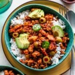 Vegan Tofu Picadillo over rice