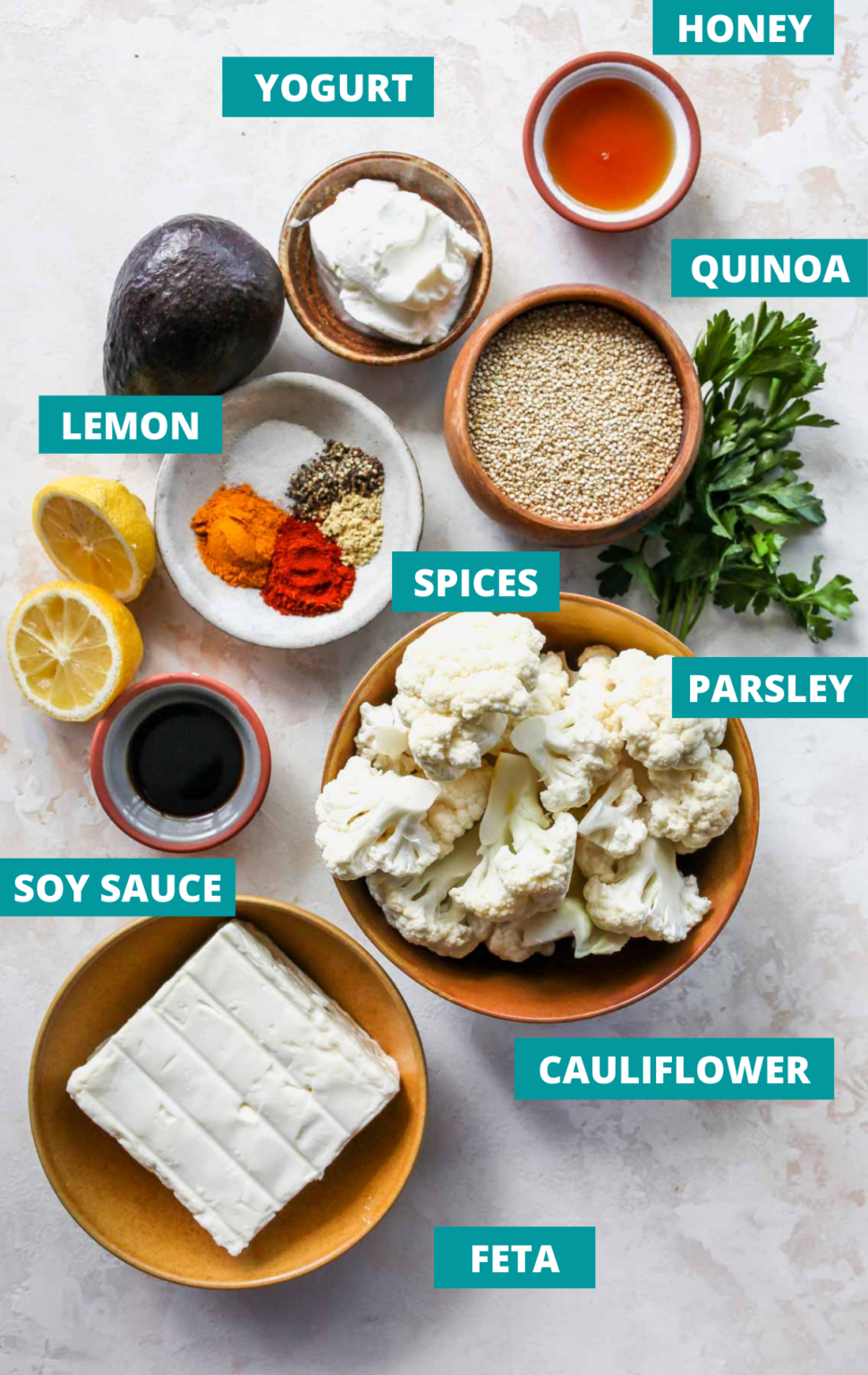 Turmeric Roasted Cauliflower Bowls with Whipped Feta Dishing Out Health