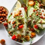 Wedge Salad with Avocado Ranch Dressing and Crispy Chickpeas
