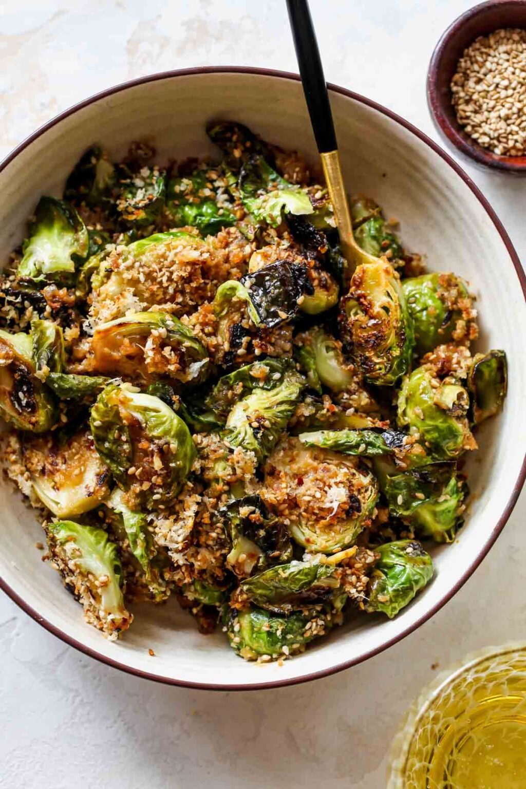 MisoSesame Glazed Brussels Sprouts Dishing Out Health