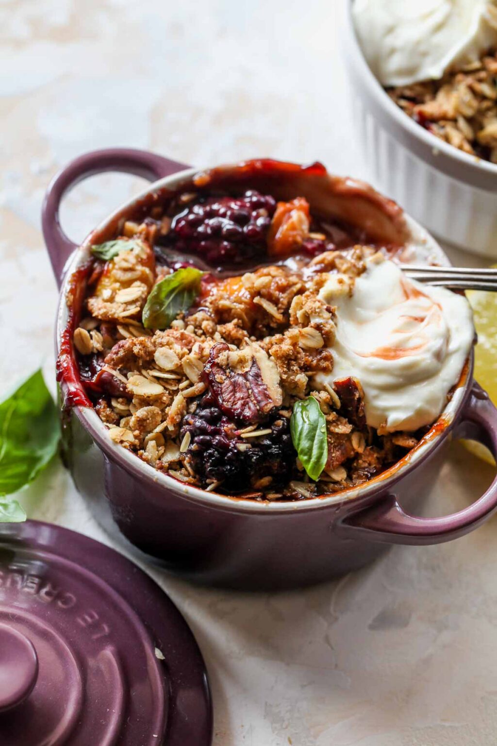 Summer Fruit Crisps with HoneyWhipped Goat Cheese Dishing Out Health