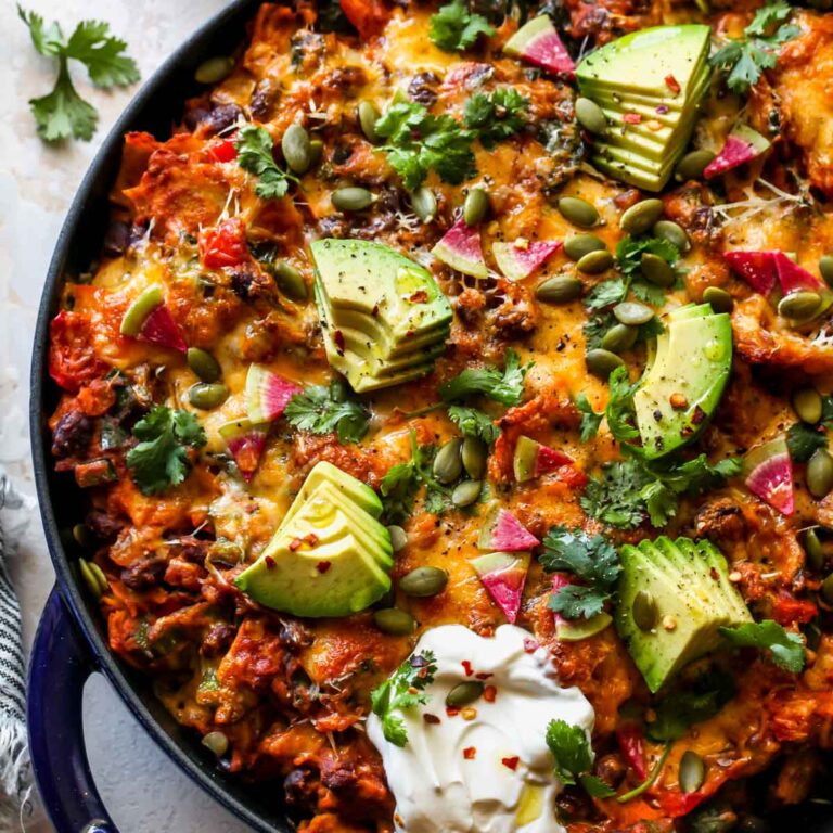 Skillet Poblano and Pumpkin Enchiladas Dishing Out Health
