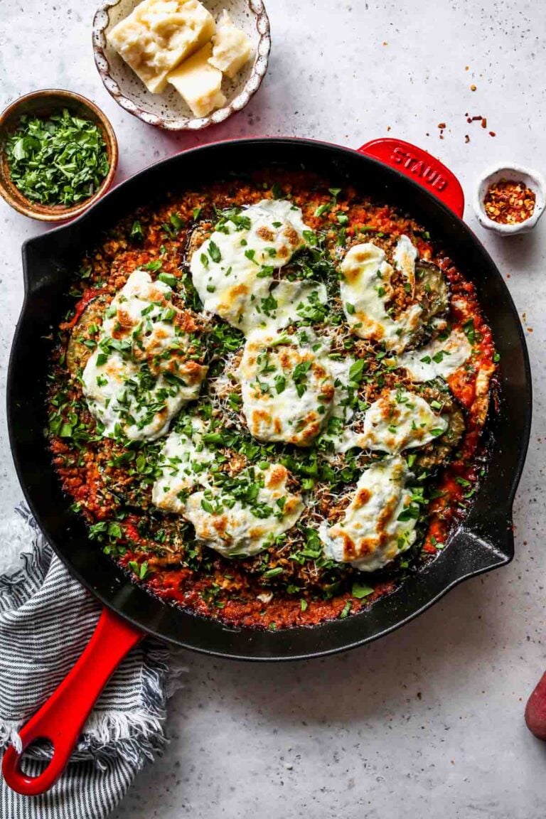 Skillet Eggplant Parmesan Dishing Out Health