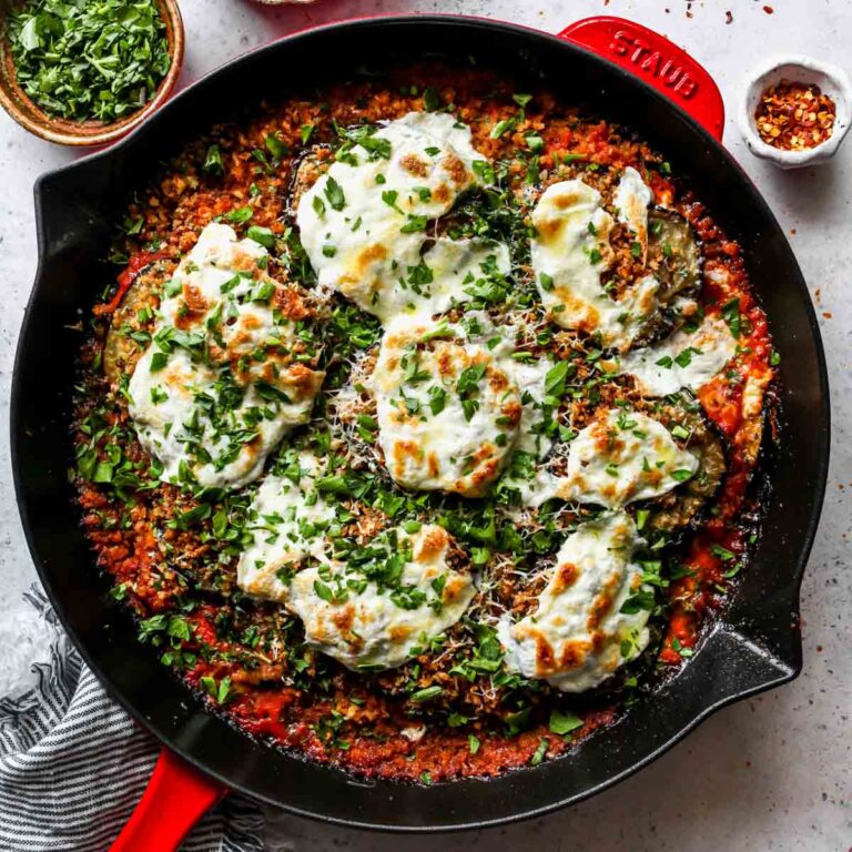 Skillet Eggplant Parmesan Dishing Out Health