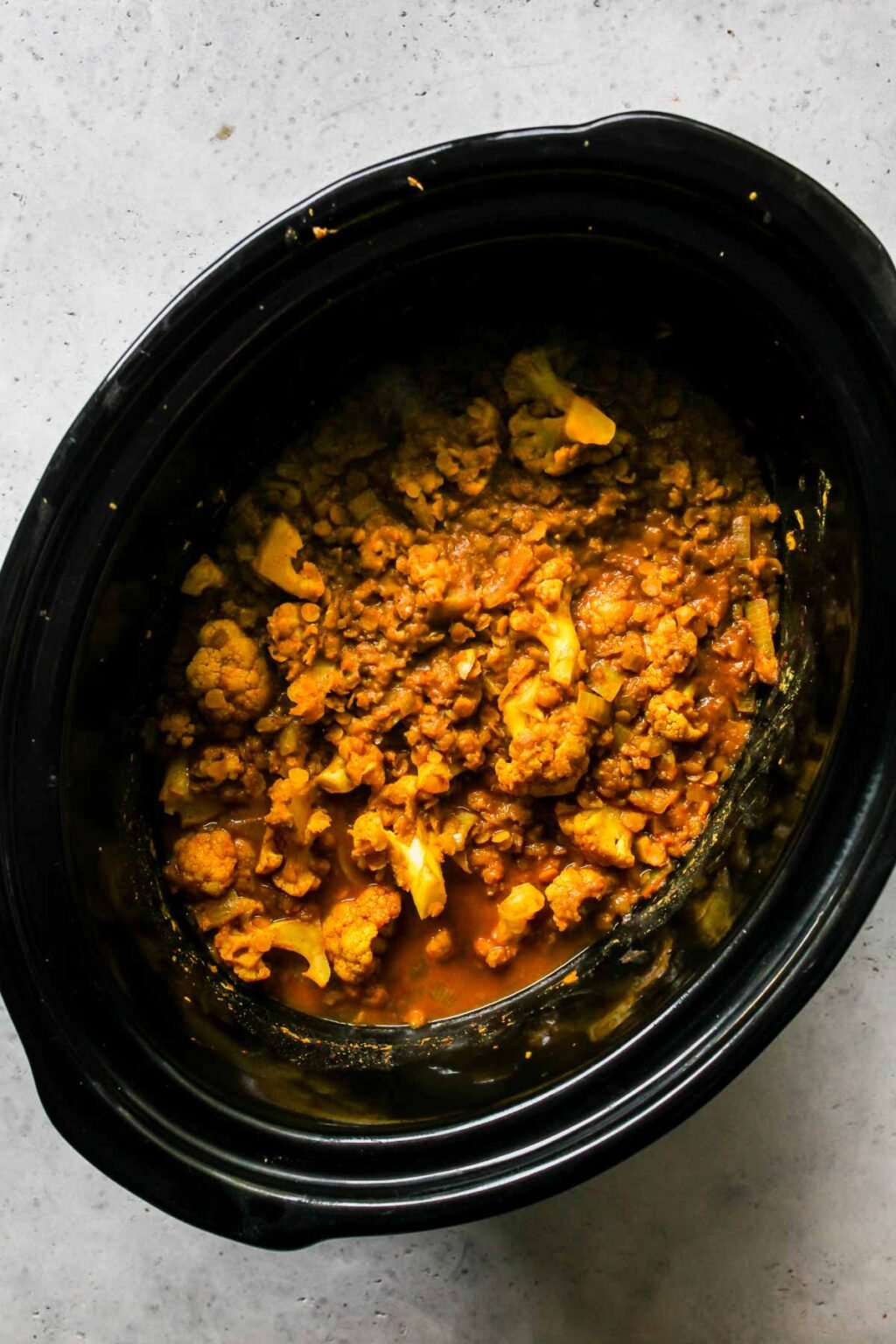 Slow Cooker Cauliflower Lentil Curry Dishing Out Health