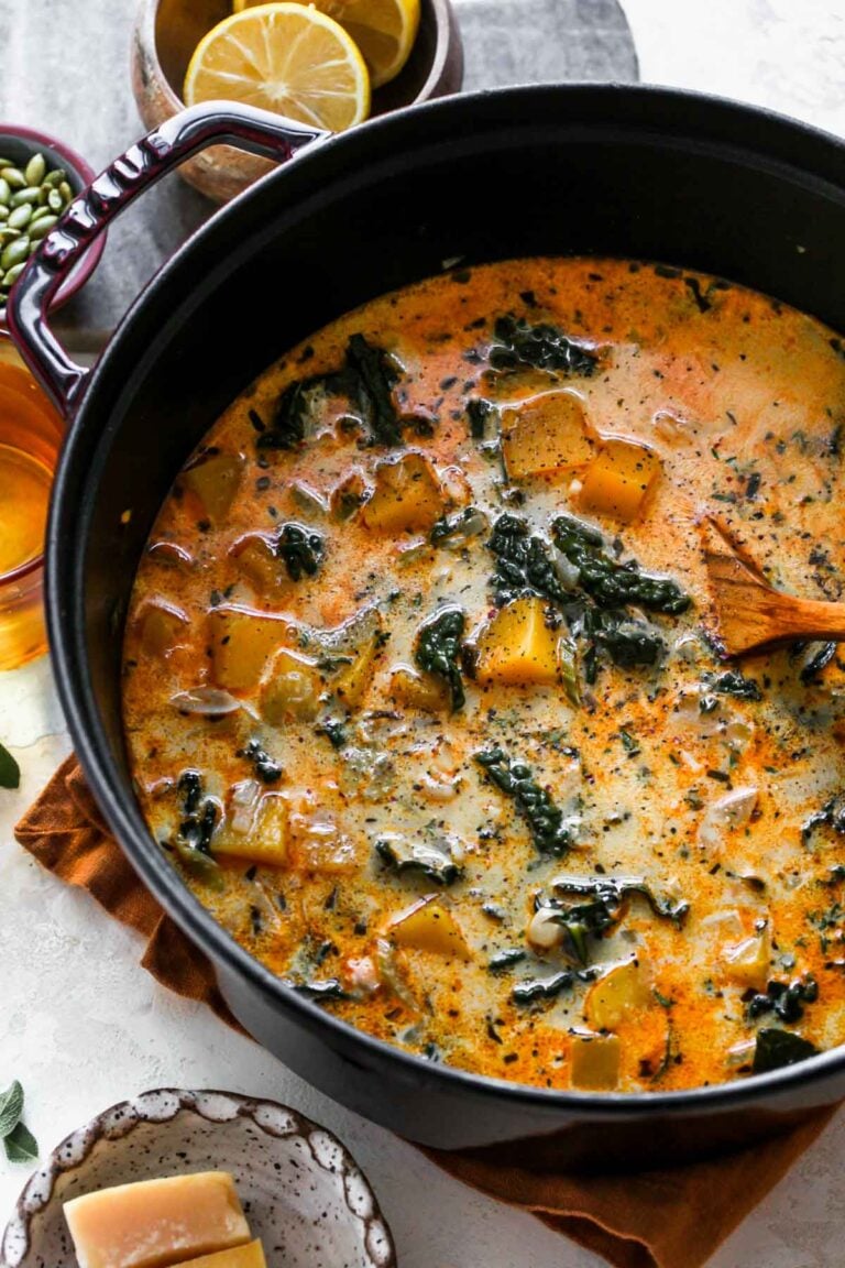 Butternut Squash, Kale and White Bean Soup Dishing Out Health