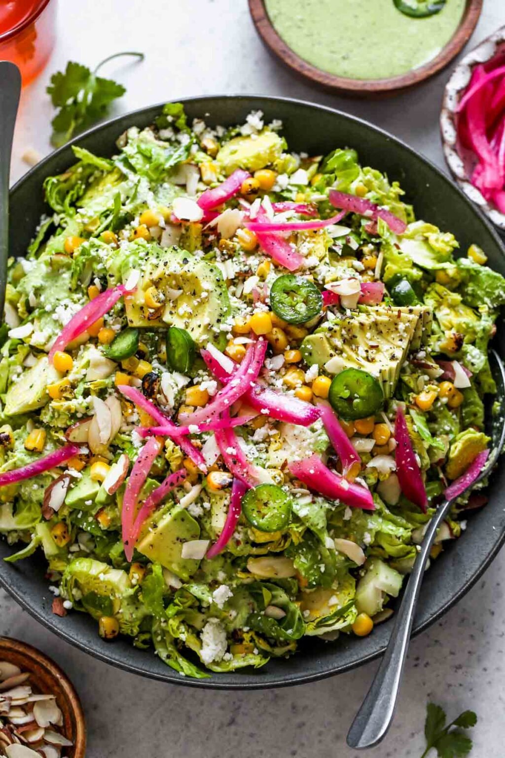 Mexican Brussels Sprouts Salad with Tomatillo Dressing Dishing Out Health
