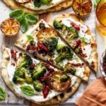 Naan Pizza with Whipped Ricotta and Blistered Broccoli