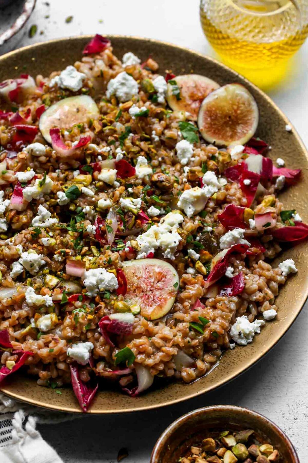 Warm Farro Salad with Fig Vinaigrette Dishing Out Health