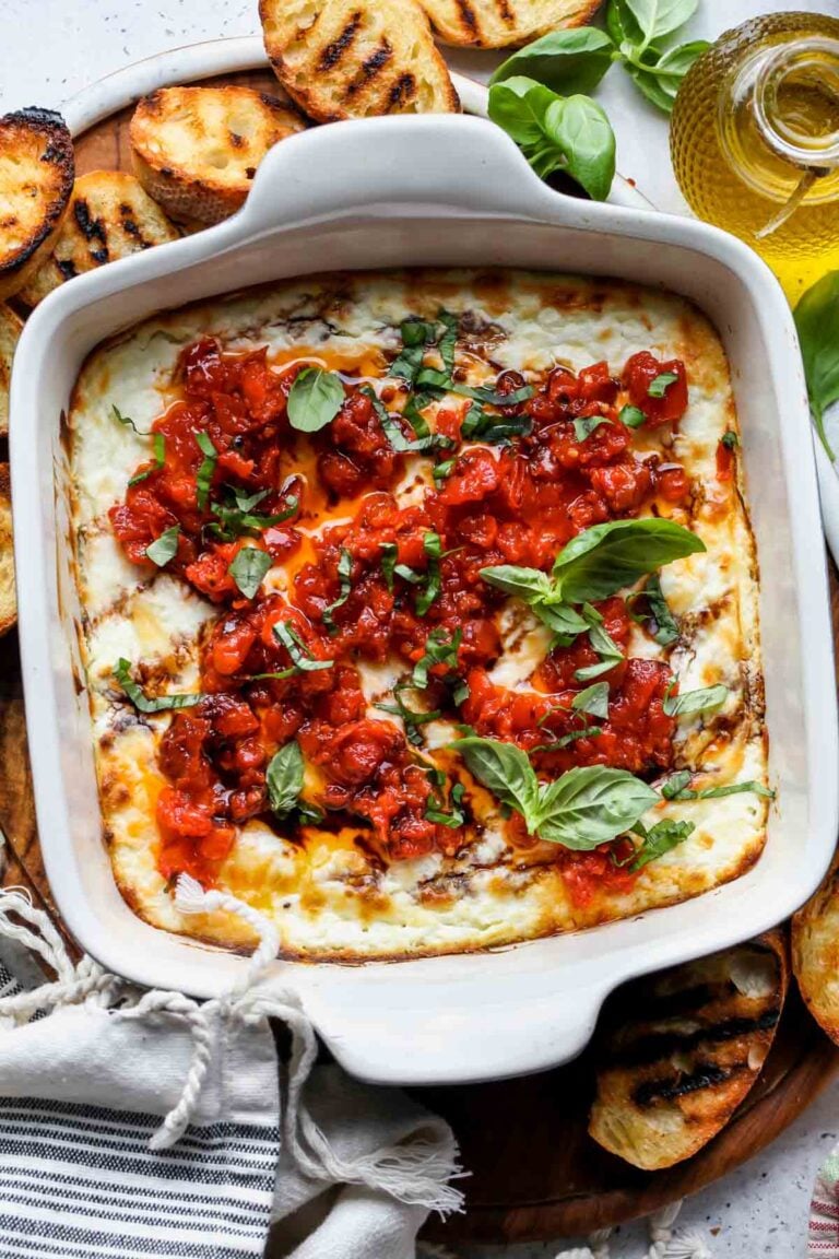 Baked Goat Cheese Bruschetta Dip Dishing Out Health