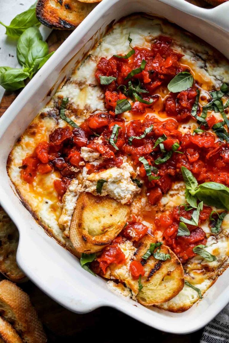 Baked Goat Cheese Bruschetta Dip Dishing Out Health