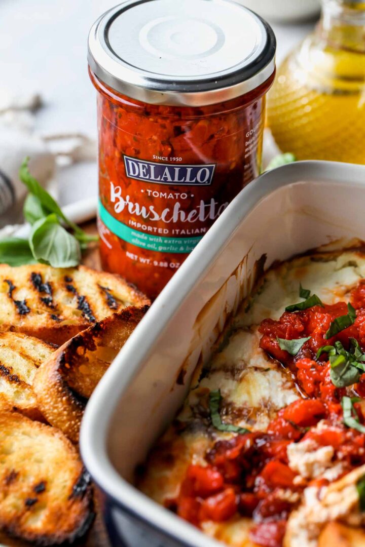 Baked Goat Cheese Bruschetta Dip Dishing Out Health