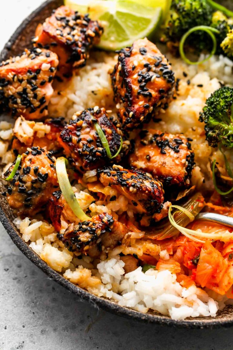 Sesame Crusted Salmon Bowls Dishing Out Health