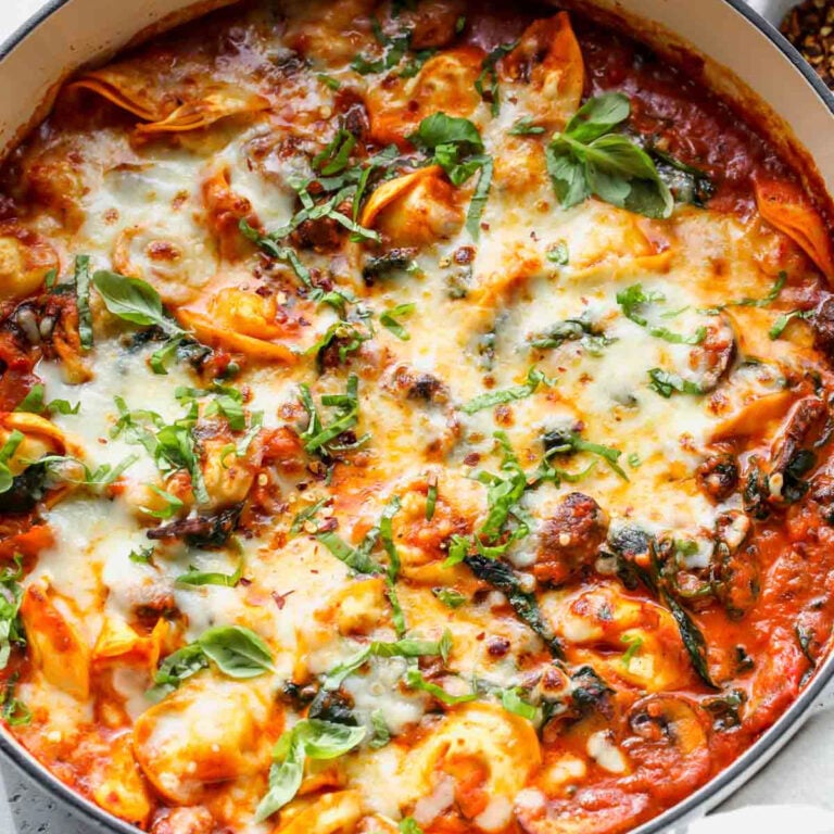 One Pan Baked Tortellini with Vodka Sauce Dishing Out Health