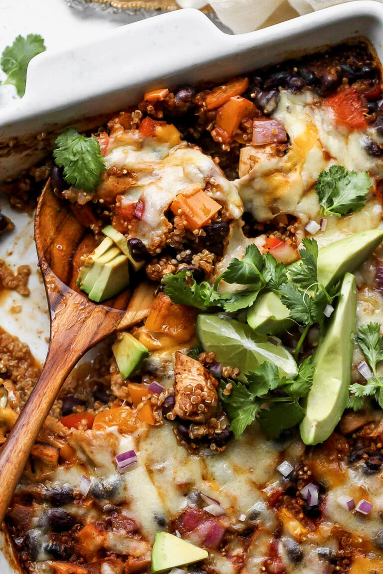 Easy Chicken Enchilada Quinoa Bake Dishing Out Health
