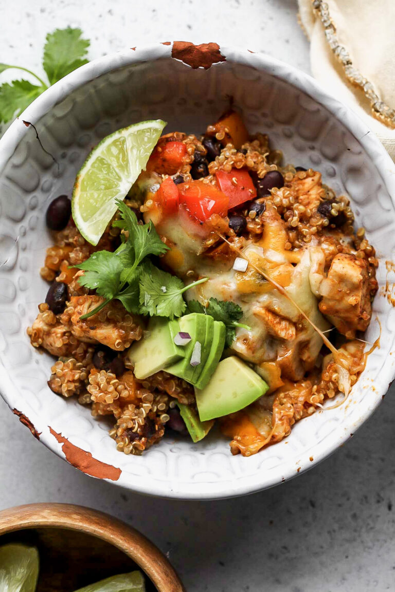 Easy Chicken Enchilada Quinoa Bake Dishing Out Health