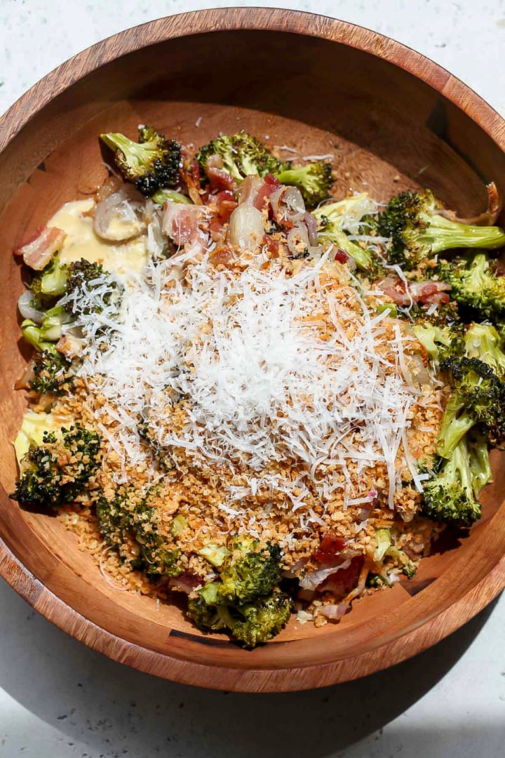 Roasted Broccoli Salad with MisoCaesar Dressing Dishing Out Health