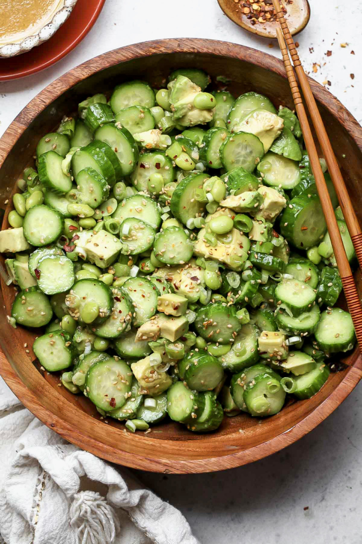 Cucumber Edamame Salad Dishing Out Health