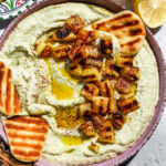 Edamame Hummus with Sumac-Grilled Pineapple