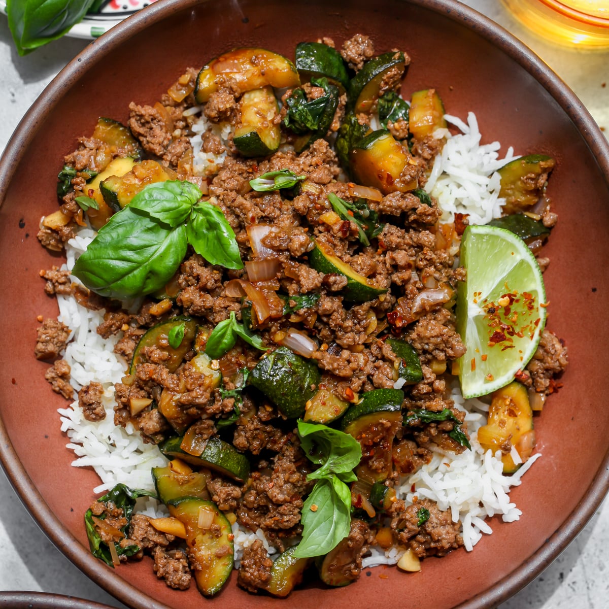 Ginger-Basil Beef and Zucchini Skillet - Dishing Out Health