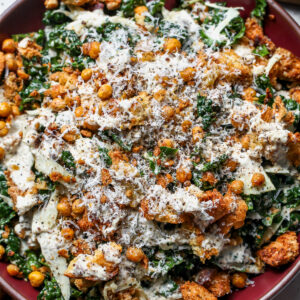 Cacio e Pepe Kale and Fennel Caesar Salad