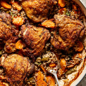 One Pan Herby Chicken and Wild Rice
