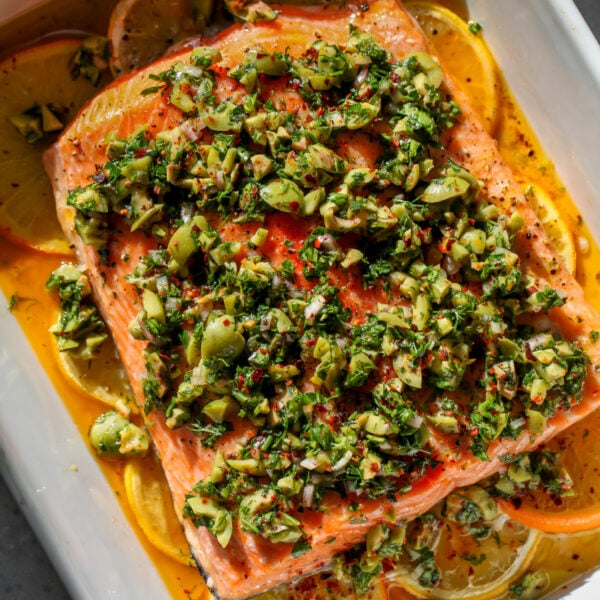 Olive-Citrus Slow Roasted Salmon