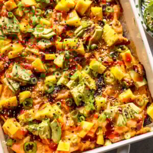 Mango and Salmon Sushi Bake