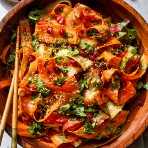 Shaved Carrot Salad with Citrus Miso-Ginger Dressing