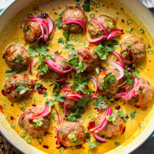 Creamy Coconut Chicken Satay Meatballs