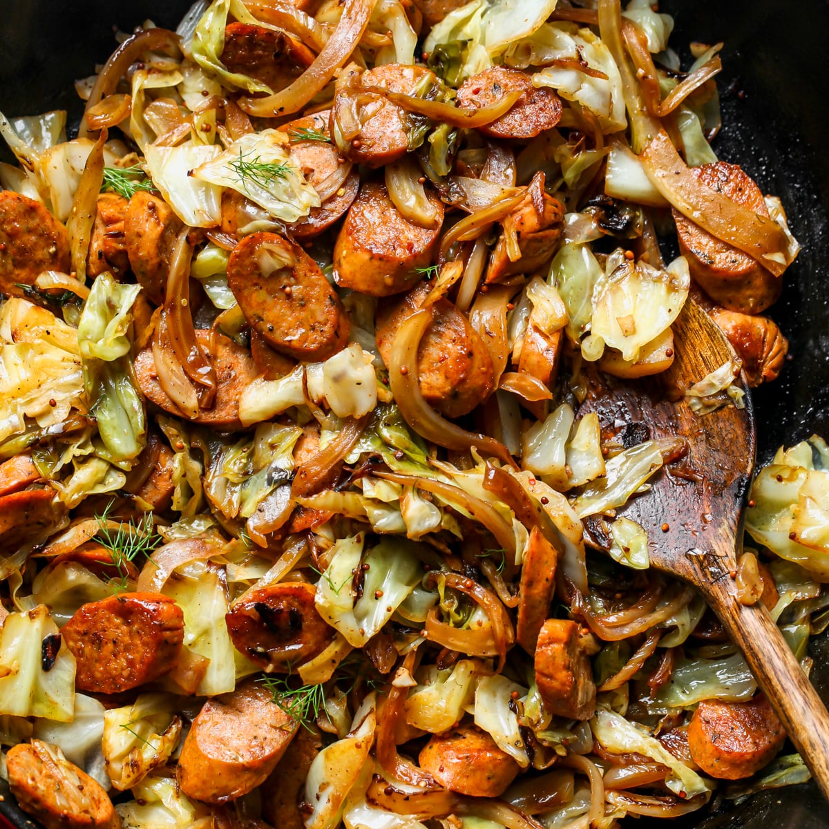 Easy Chicken Sausage and Cabbage Skillet-image