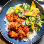 Hot Honey Salmon Bowls with Mango Salad