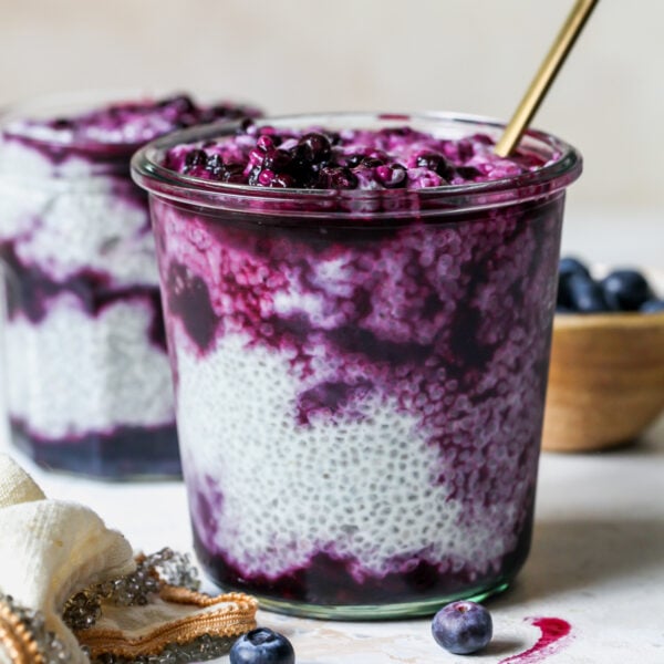 Earl Grey Chia Pudding with Wild Blueberry Compote