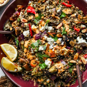 Lemony Lentil and Roasted Eggplant Salad