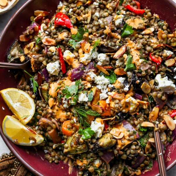 Lemony Lentil and Roasted Eggplant Salad