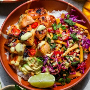 Mango-Miso Glazed Salmon Bowls