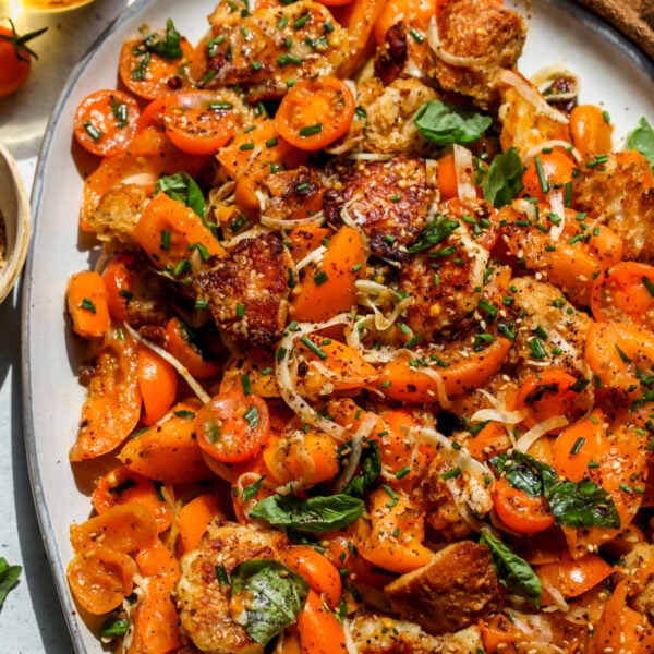 Sungold Tomato Panzanella with Halloumi