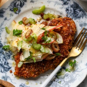 Pecan-Crusted Chicken with Apple-Celery Salad